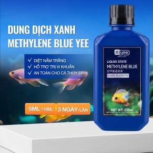 Xanh methylene blue - đặc trị các bệnh ngoài da, nấm trắng ký sinh trùng cho cá cảnh, tắm cá mới vào hồ.