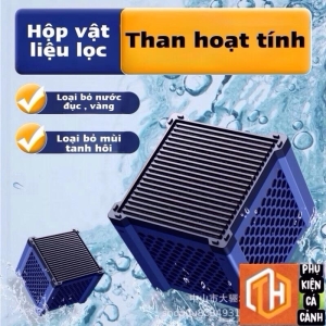 Hộp vật liệu lọc than hoạt tính chuyên sử lý nước vàng , mùi tanh hôi hấp thu các chất độc bể cá.