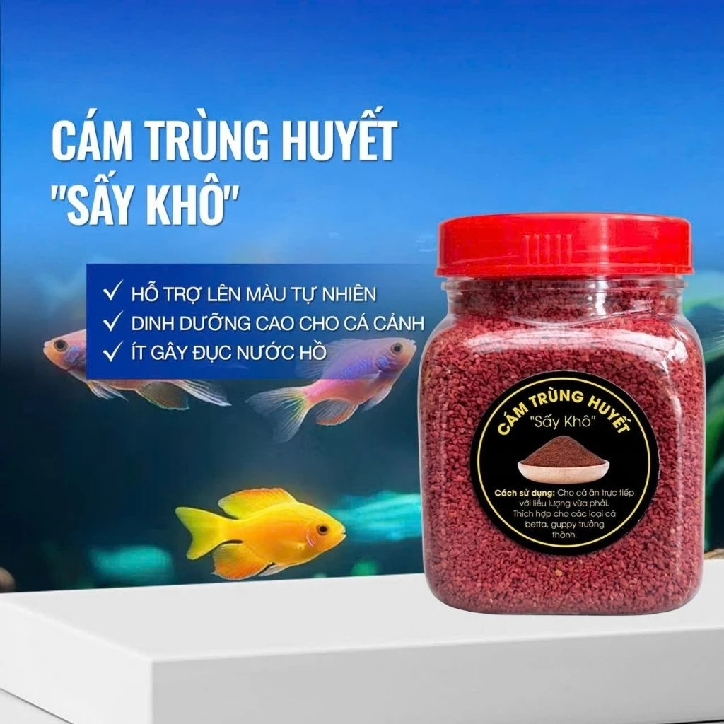 Cám trùng huyết - artemia sấy khô - cám trộn t5 - thức ăn top 1 cho cá cảnh