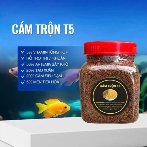Cám trộn T5 - Artemia sấy khô - Cám trùng huyết (YEE) thức ăn top 1 cho cá cảnh