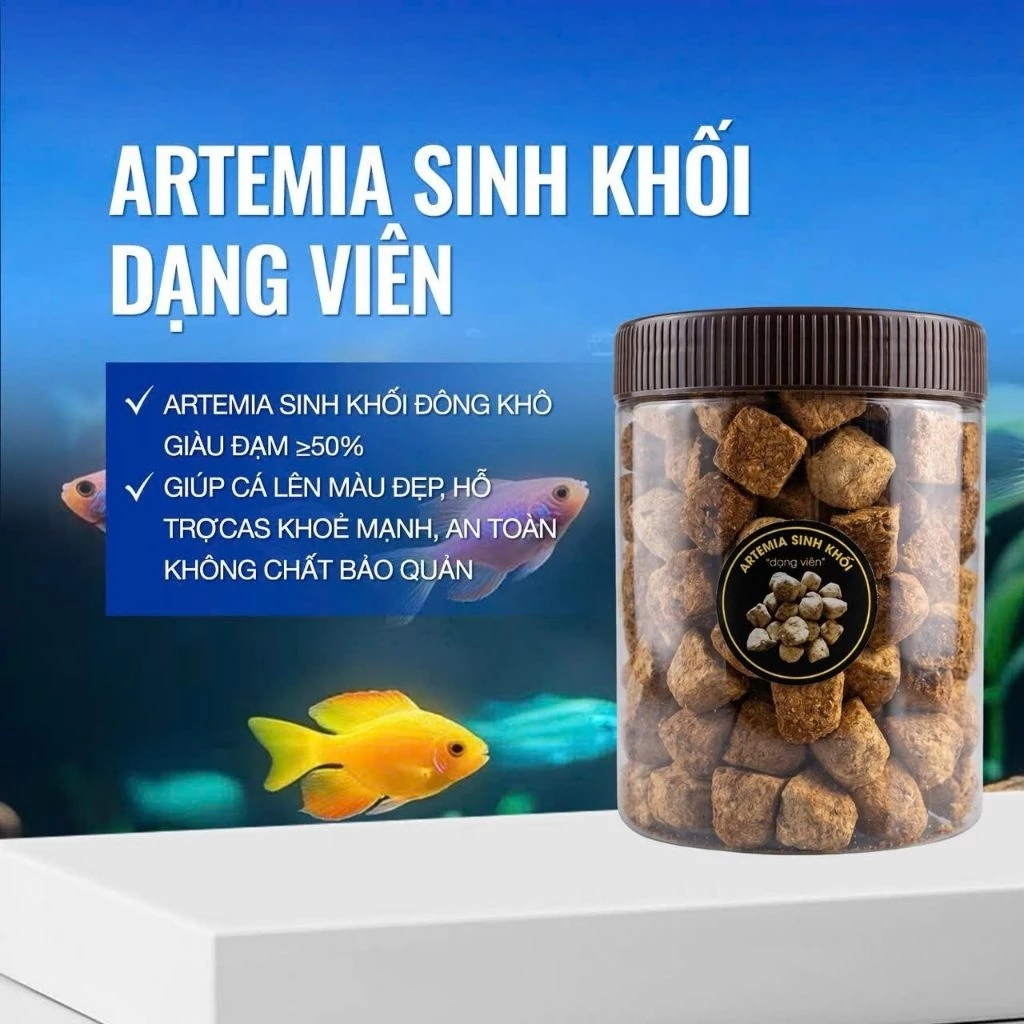 Artemia sinh khối sấy khô (YEE) - thức ăn cao cấp giàu chất dinh dưỡng giúp cá tăng size và lên màu