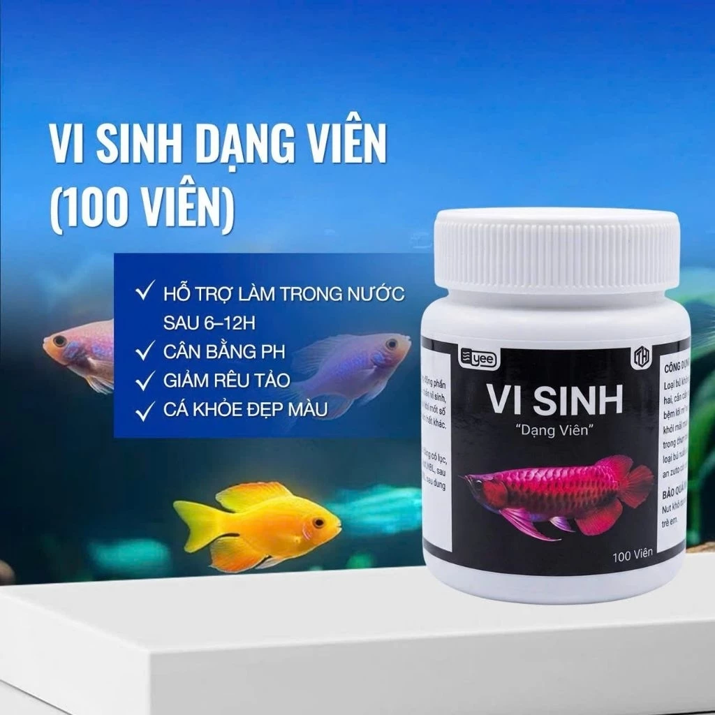 Combo 100 viên visinh làm trong nước, cân bằng PH, sử lý chất thải bể cá